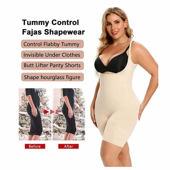 SHAPERX Tummy Control Shapewear for Women Body Shaper Shorts Beige-XL NWT. - Picture 4 of 14
